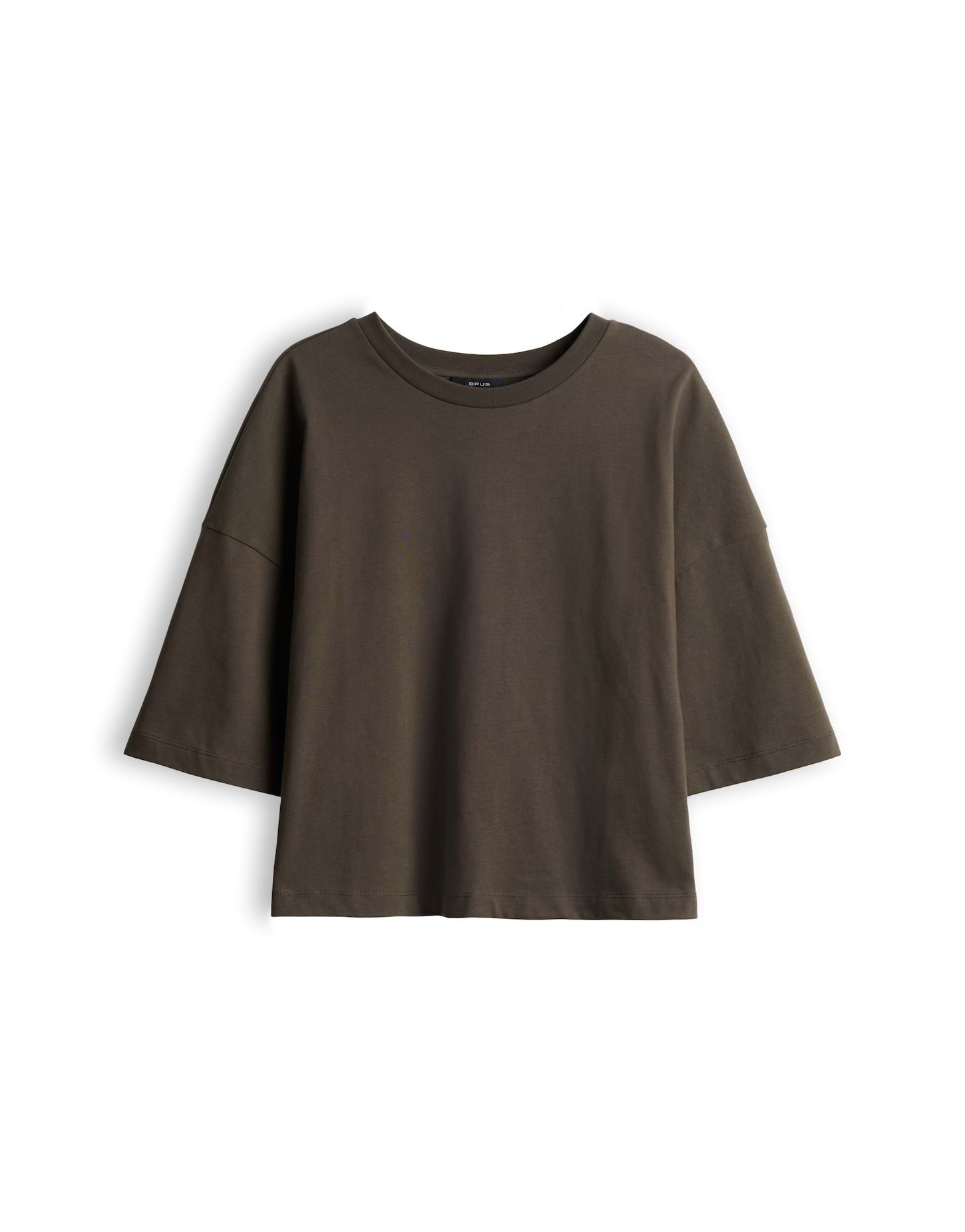 OPUS T-Shirt Boxy T-Shirt aus reinem Baumwolljersey Oversized Passform, Seitenschlitze für lässigen Look