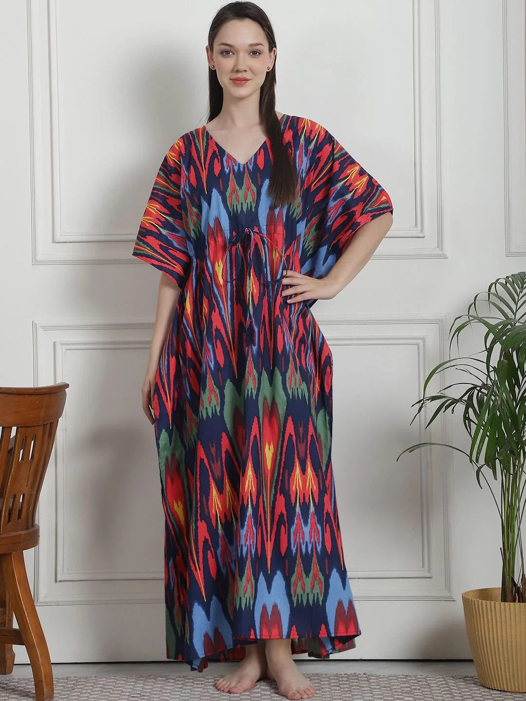 PfauGermany Kaftan ABSTRACT IKAT PRINT COTTON KAFTAN