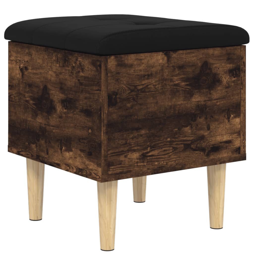 furnicato Truhenbank Sitzbank Räuchereiche 42 x 42 x 46 cm mit Stauraum und Kissen