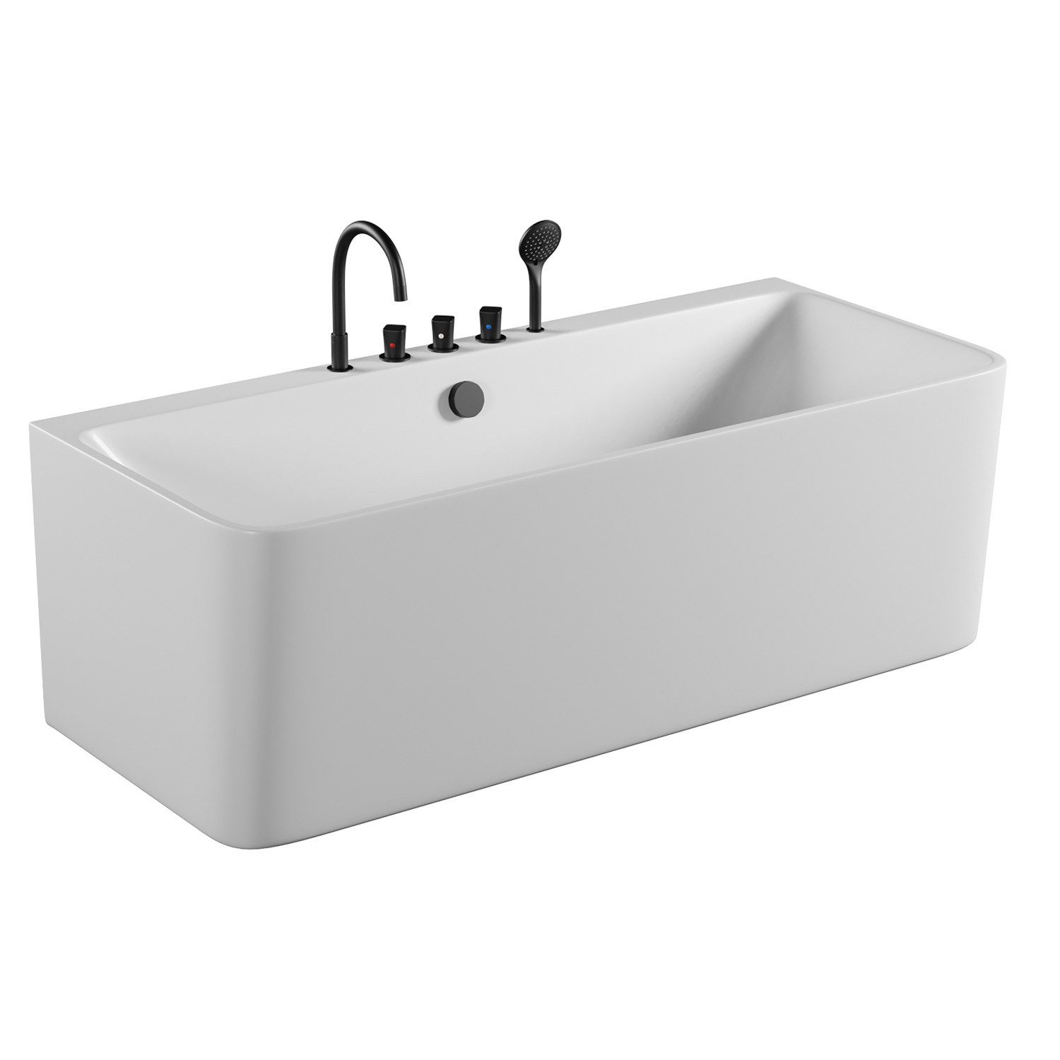 TroniTechnik Badewanne SARIA mit schwarzer Armatur, 170 x 80 x 58cm (L x B günstig online kaufen