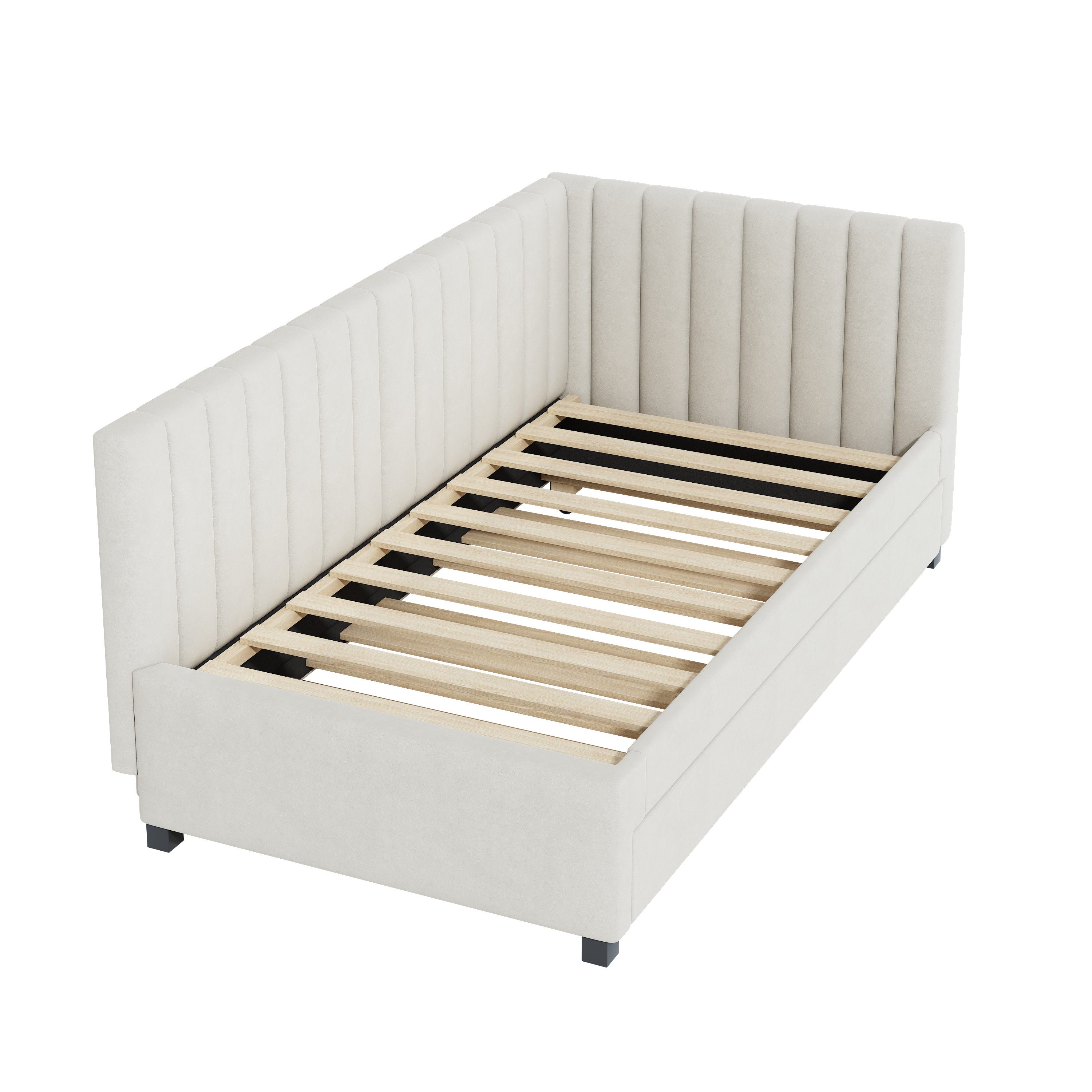 Odikalo Schlafsofa Schlafcouch Ausziehbett 90x200 mit Lattenrost, Polsterbett 90x200, Ausziehbares Schlafsofa, Multifunktionsbett mit Lattenrost, Jugendbetten K – Bild 5 von 5