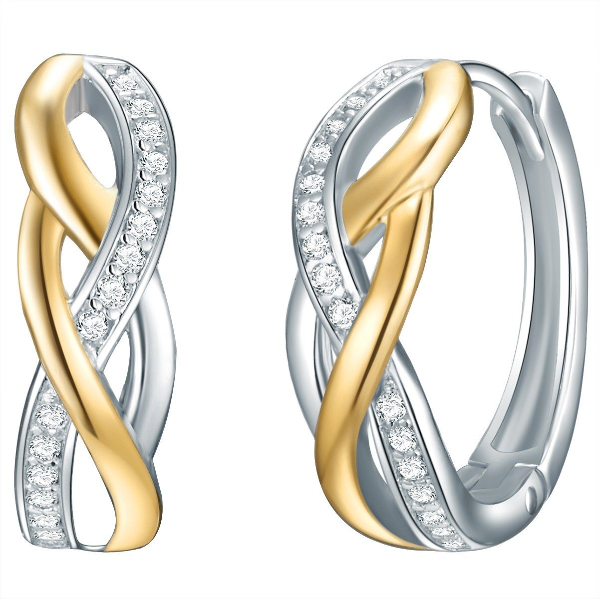 Rafaela Donata Paar Creolen silber/gelbgold, Creolen Sterling Silber bi-Col günstig online kaufen