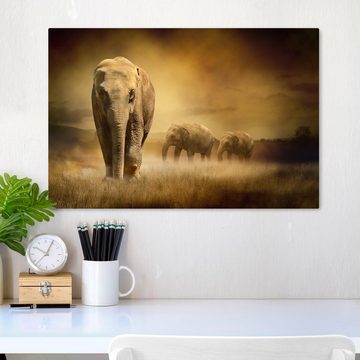 wandmotiv24 Leinwandbild Steppenelefant Afrika, Tiere (1 St), Wandbild, Wanddeko, Leinwandbilder in versch. Größen