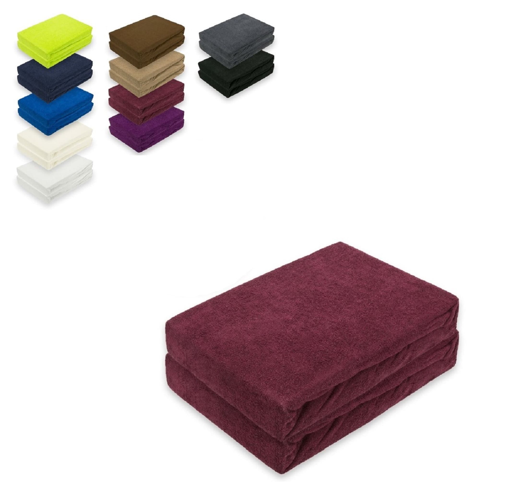 EXKLUSIV HEIMTEXTIL Spannbettlaken Doppelpack Frottee Spannbettlaken, Frottee, Gummizug: rundum