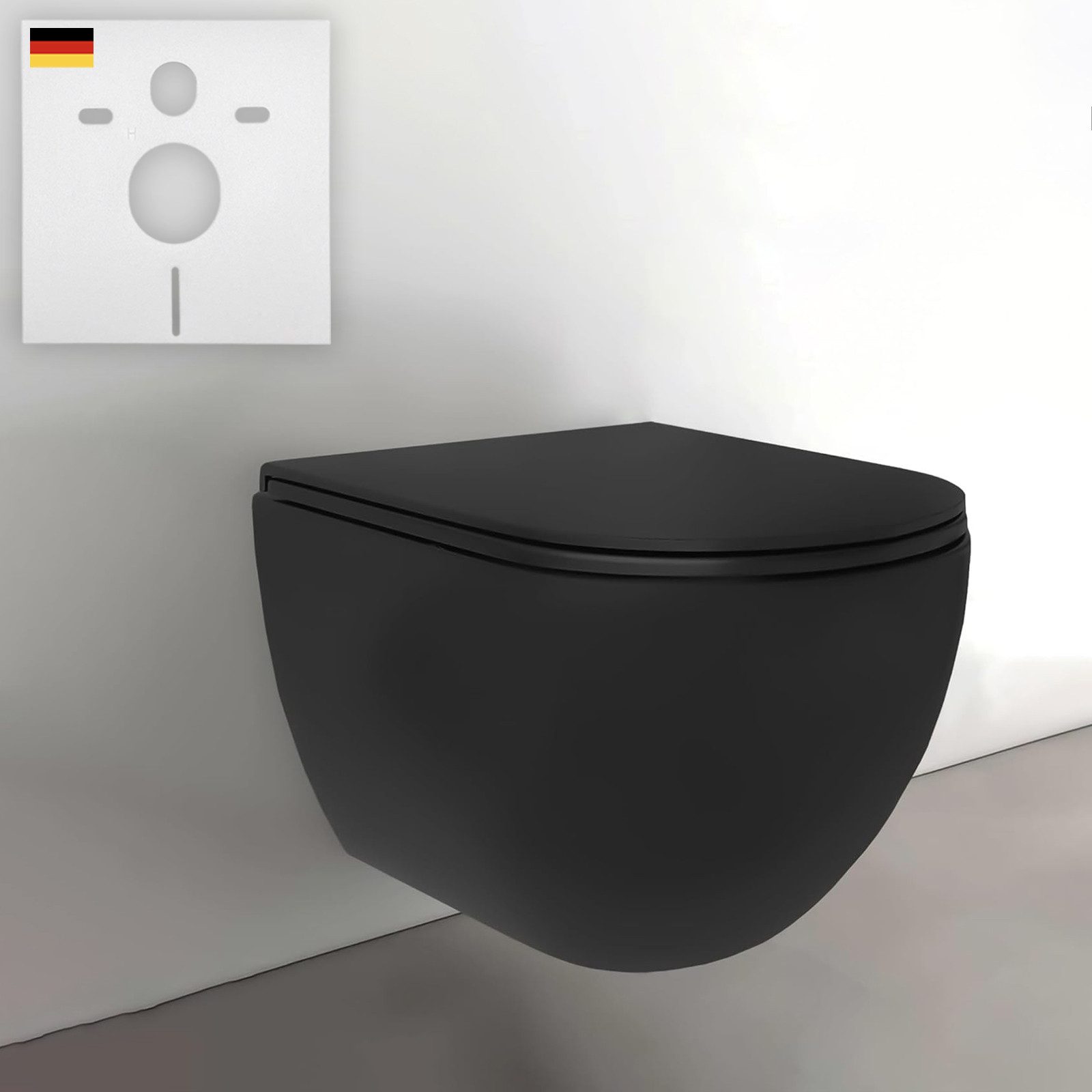 Alpenberger Tiefspül-WC - Hänge WC Schwarz günstig online kaufen