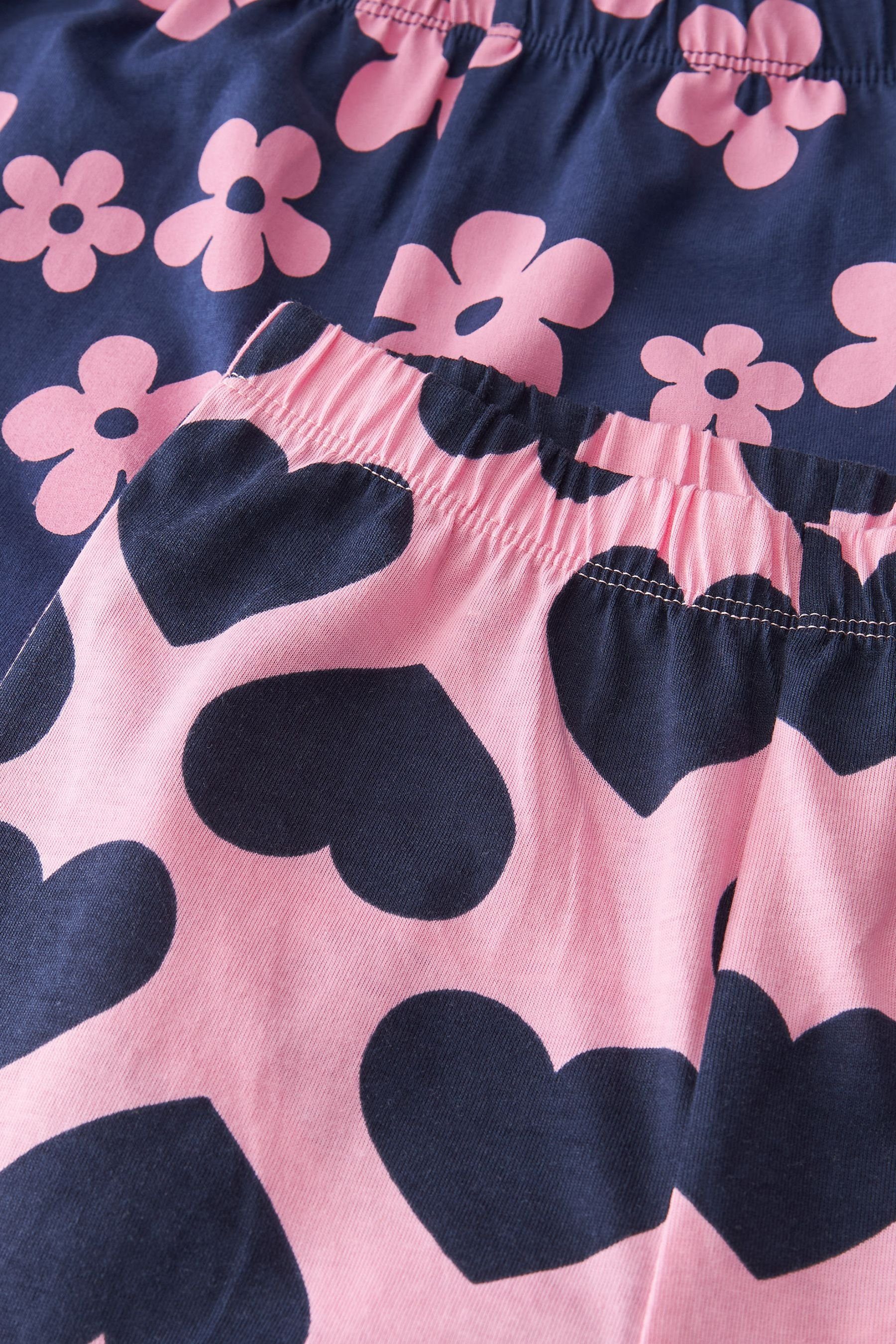 Next Navy/Pink Pyjama tlg) Daisy 2er-Pack (4 Heart Schlafanzüge