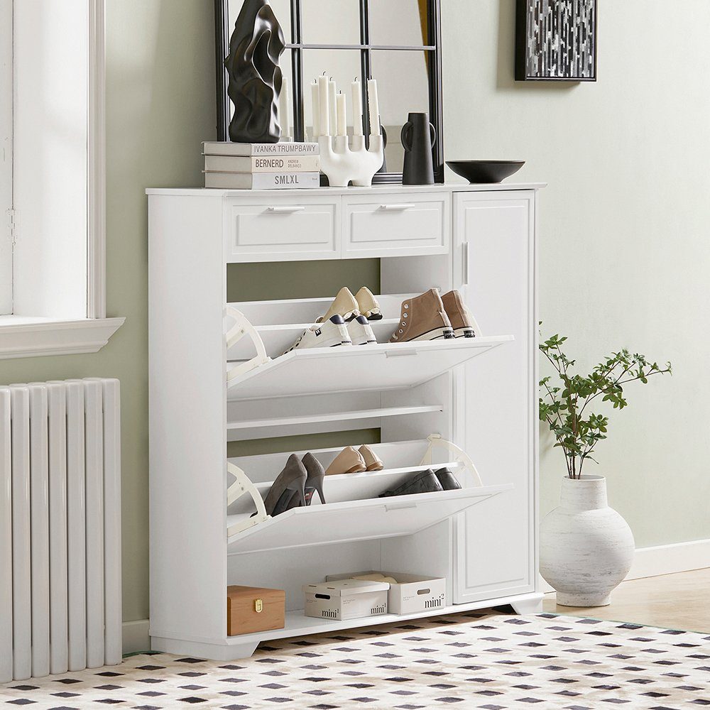 SoBuy Schuhkipper Schuhschrank Schuhkommode Weiß 120cm FSR104-W günstig online kaufen