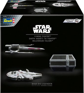 Revell® Modellbausatz 3 Star Wars Modellen (Millennium Falcon, X-Wing Fighter, TIE Fighter), Made in Europe