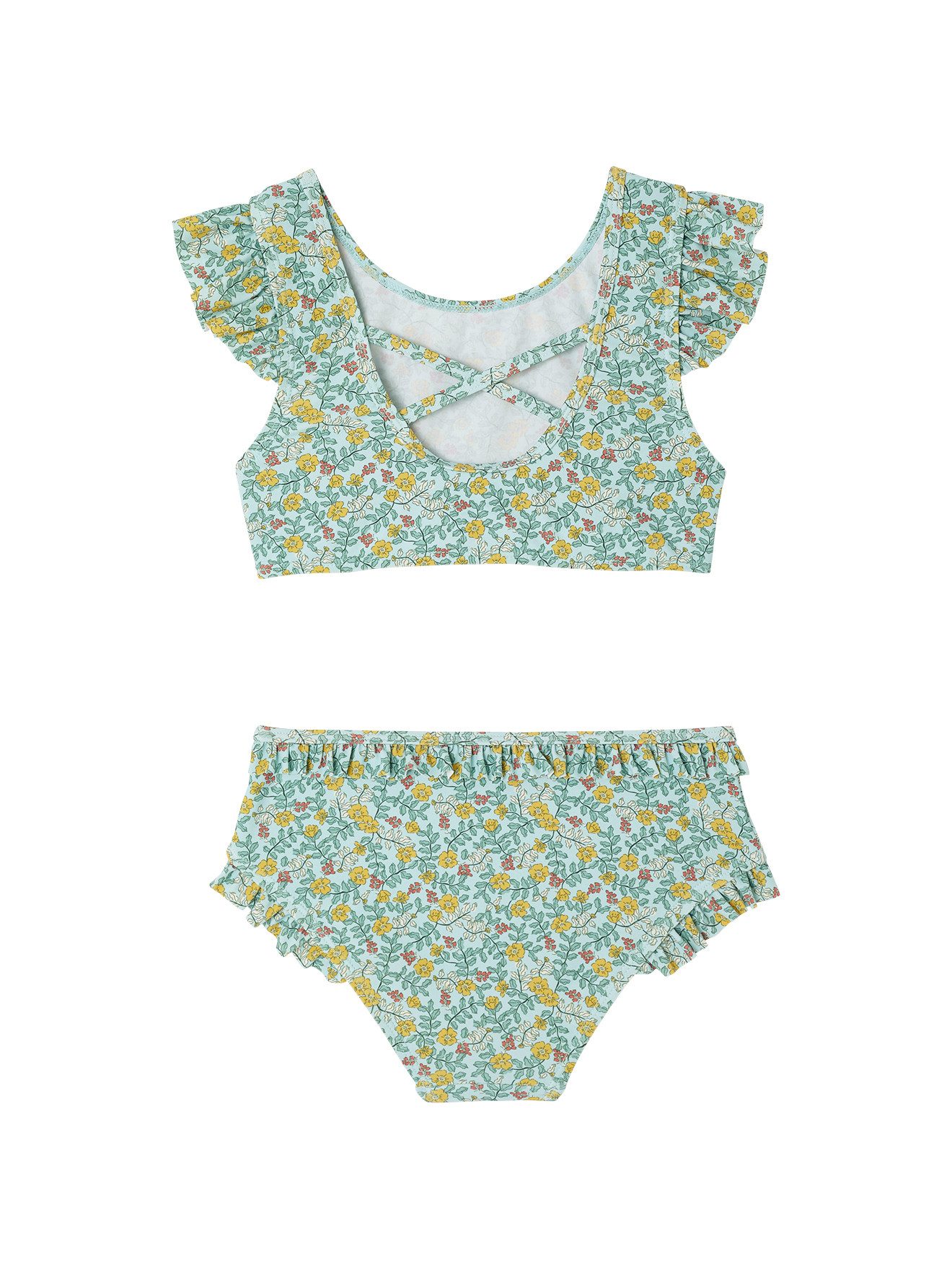 vertbaudet Badeanzug Mädchen Bikini mit Blumenmuster