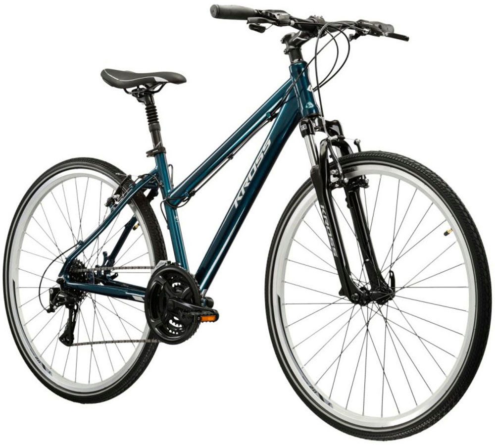 Kross Cross Bike Women's 28" Move 1.0 Turquoise 24 Gears, 24-Speed ​​Shimano ACERA M3020 Derailleur, Derailleur Gears