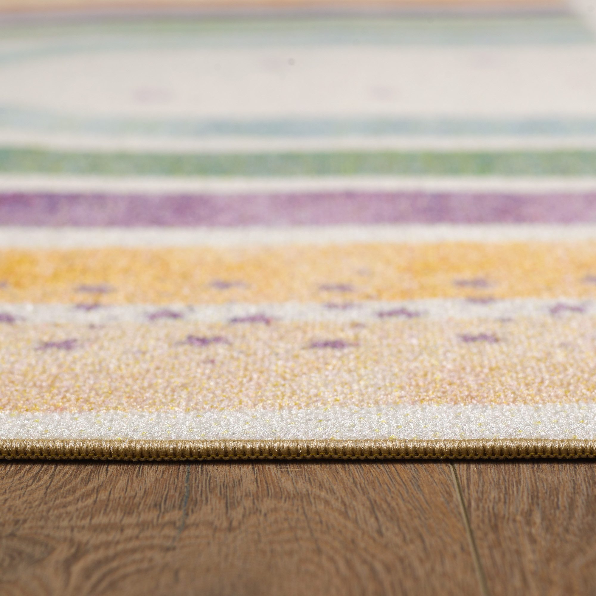 Carpettex Kinderteppich Regenbogen, Rechteckig, Höhe: 7 mm, Jungen-Mädchen Babyzimmer Teppich Kinderzimmer