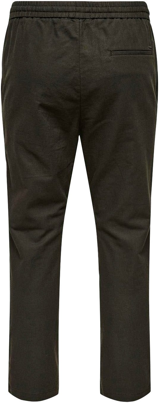 ONLY & SONS Schlupfhose ONSLINUS CROP 0007 COT LIN PNT NOOS Baumwolle mit Leinen, Gummizug und Kordel