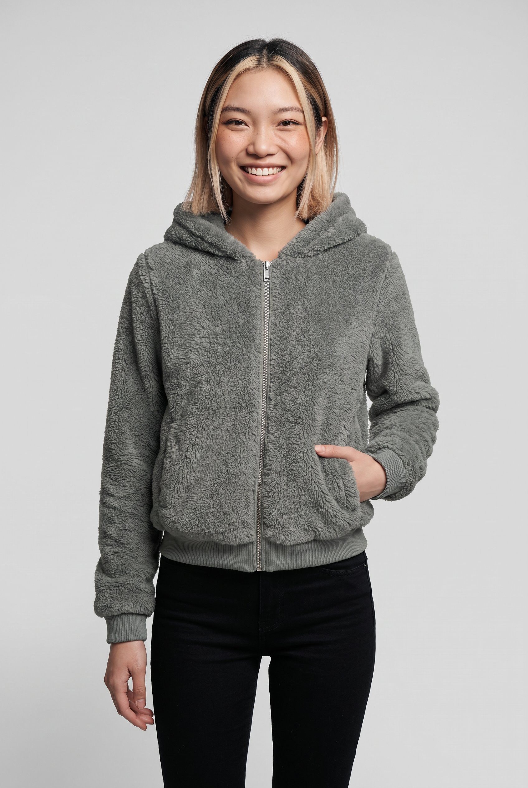 ONLY Kapuzenplüschjacke ONLNEWANNA CONTACT SHERPA JKT OTW NOOS Kunstfaser