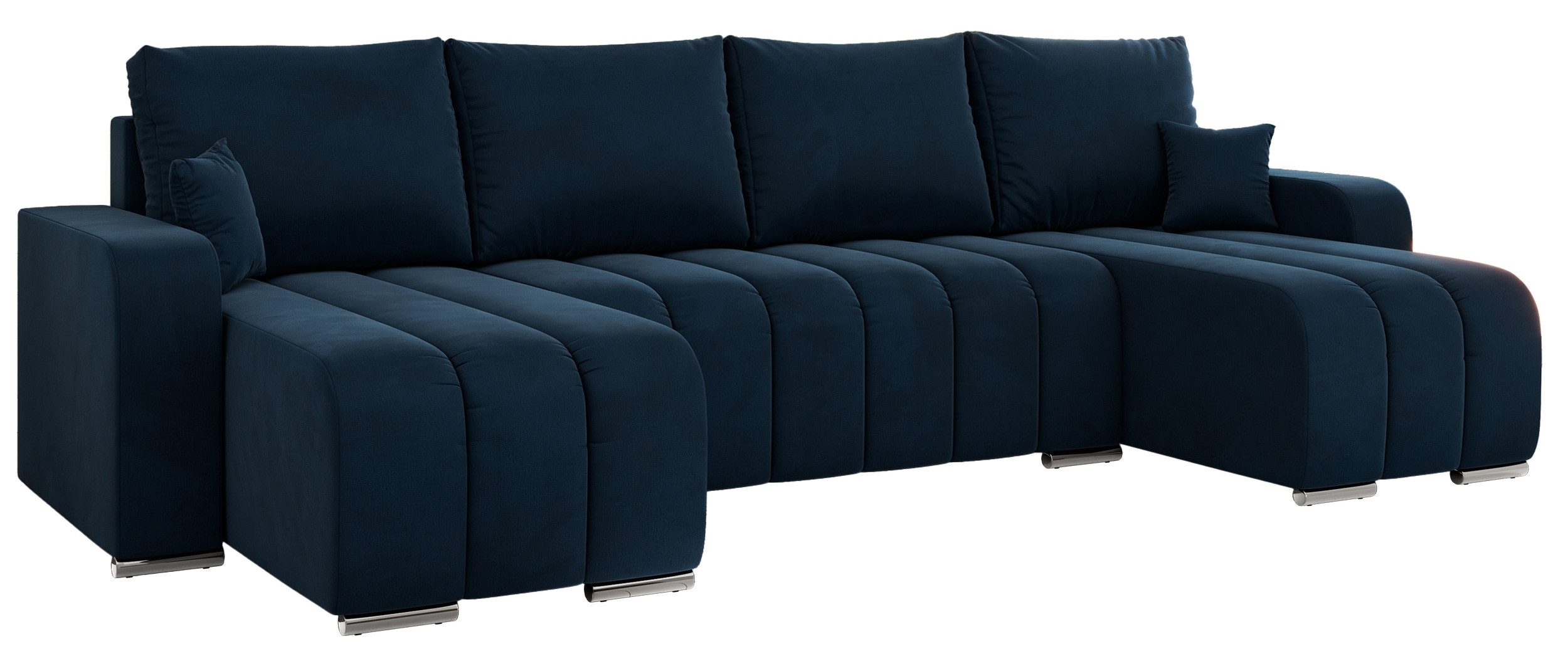 MKS MÖBEL Ecksofa KIRASSO U, Set, Bonellfedern, lose Kissen, Couch U-form, Ecksofa U-Form, Metallbeine, Bettkasten, Schlafsofa