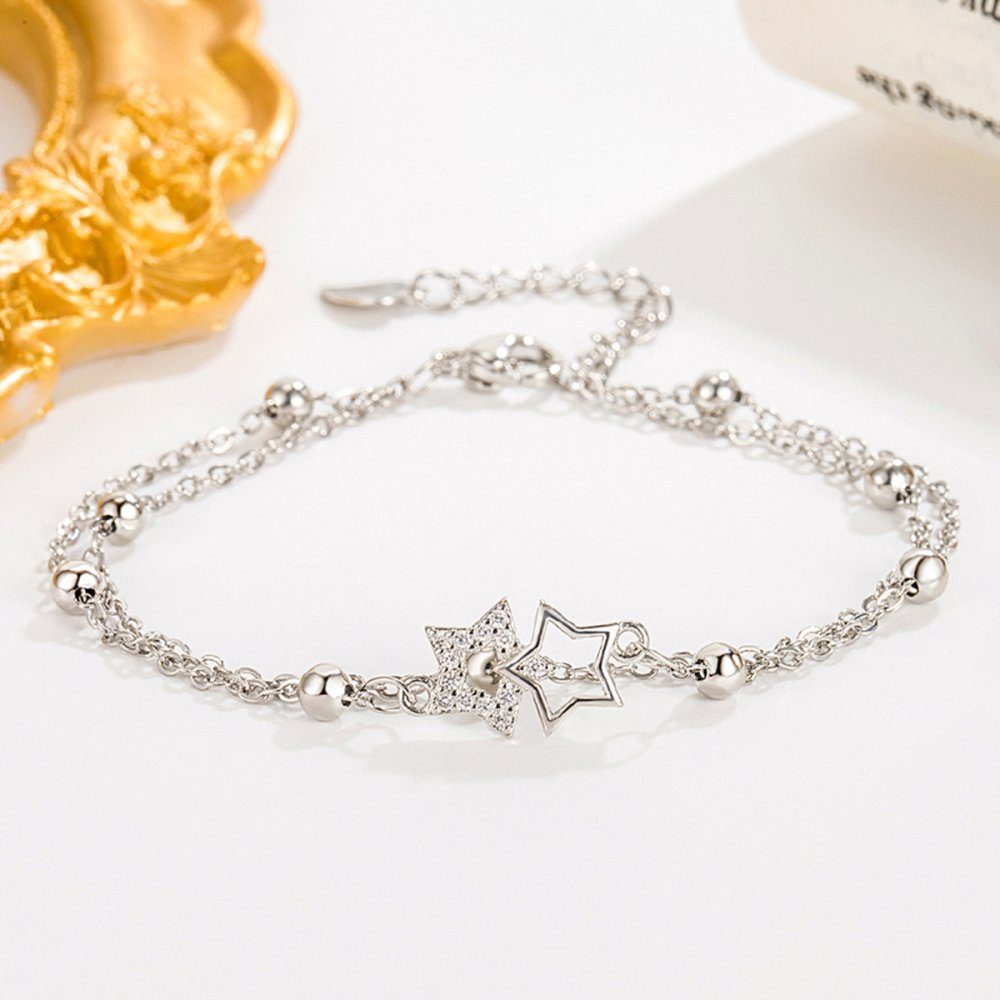 Lubgitsr Frauen Armbänder Silber Armband Sterling Frauen Armband Sterne Armband für (1-tlg)