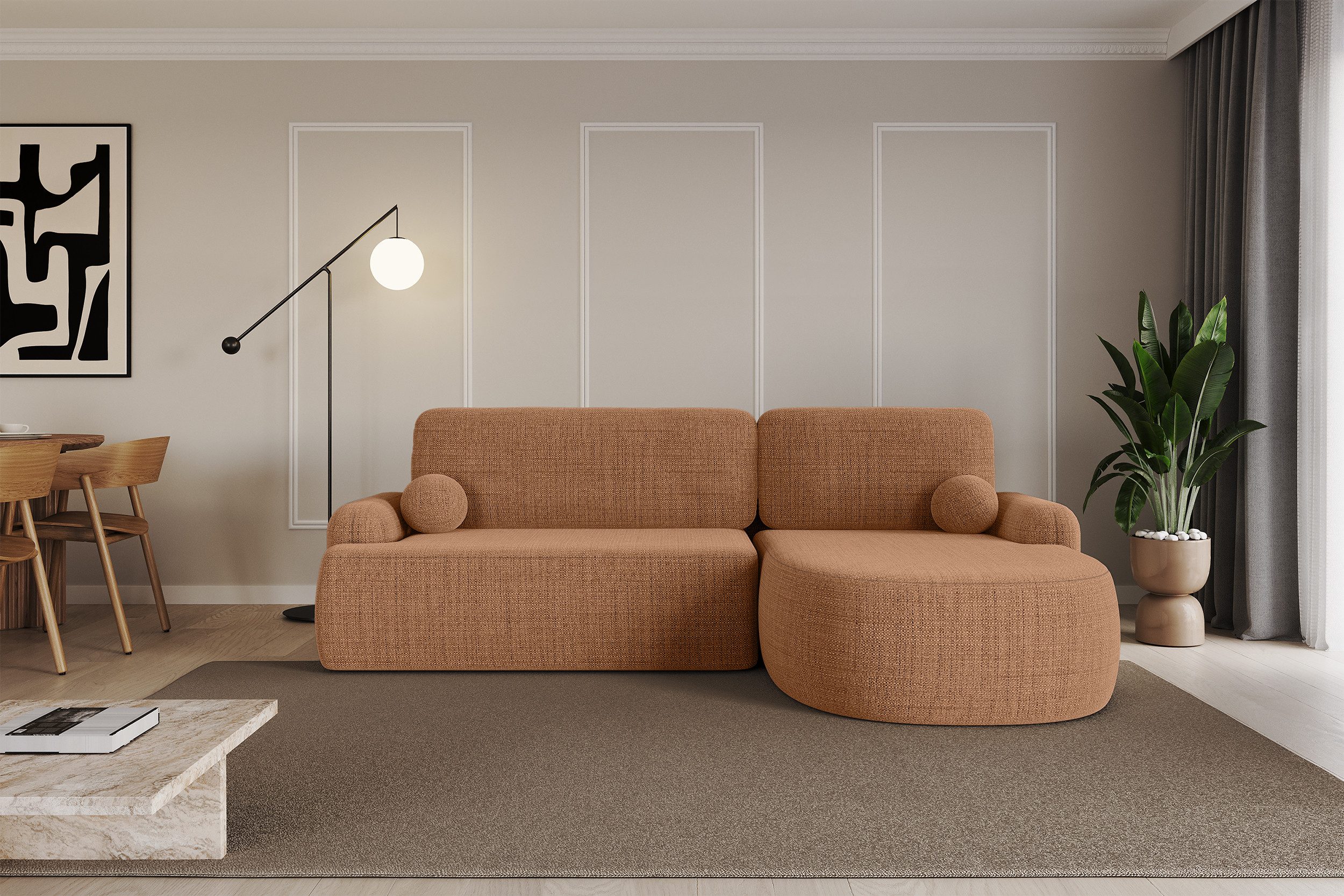 ALTDECOR Ecksofa LIRA-L, Couch mit Schlaffunktion, Wohnzimmer - Wohnlandschaft, Corner Sofa Bett Eckcouch Couch L-Form Schlafcouch Ausziehbar