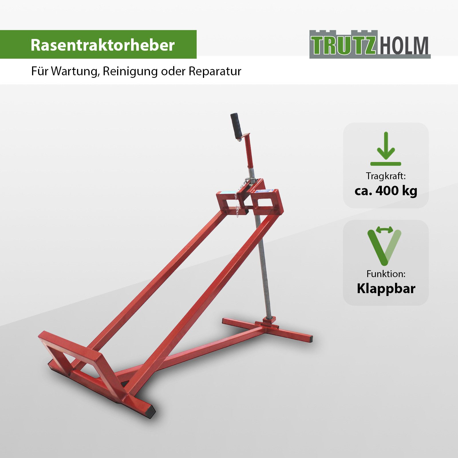 TRUTZHOLM Rasentraktor Rasentraktorheber 400kg 24mm Gewindestange Hebevorri günstig online kaufen