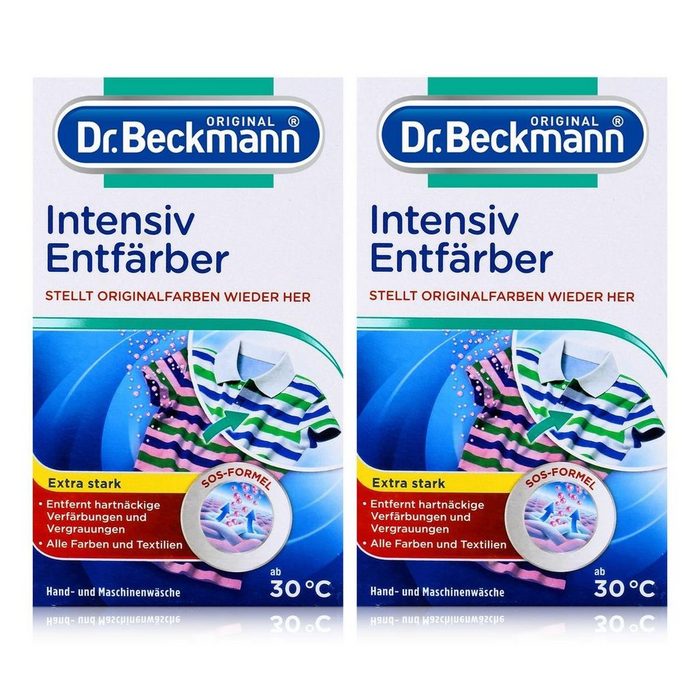 Dr. Beckmann 2x Dr. Beckmann Intensiv Entfärber 200g - Für alle Textilien + Farben Spezialwaschmittel