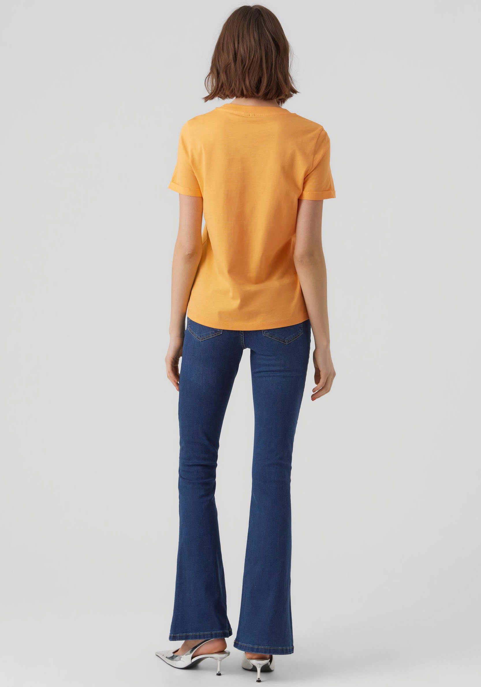 Mock VMPAULA Kurzarmshirt NOOS T-SHIRT Vero S/S Orange Moda