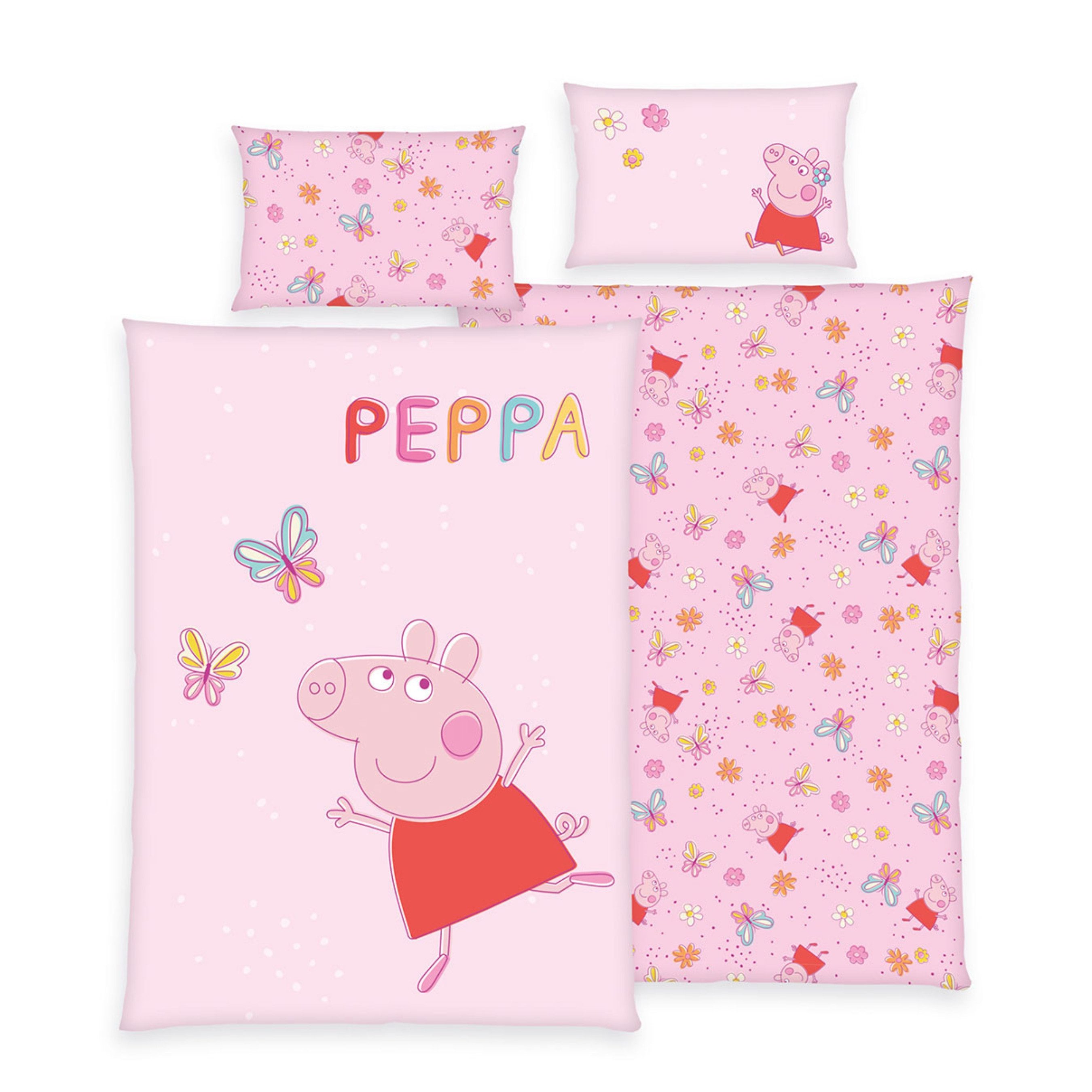 MTOnlinehandel Kinderbettwäsche Peppa Pig 100x135 + 40x60 cm, 100 % Baumwol günstig online kaufen