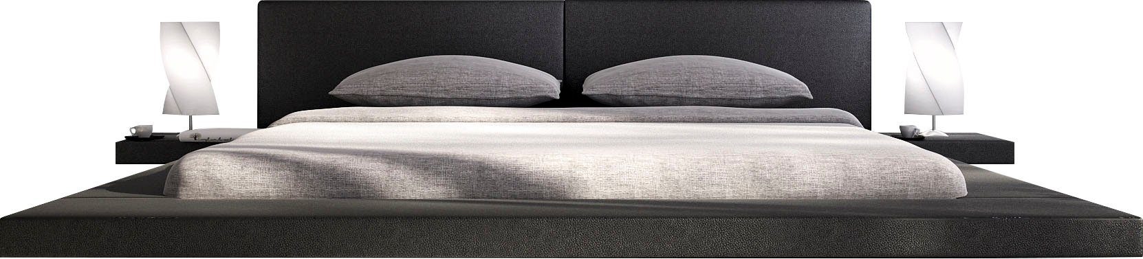 SalesFever Polsterbett Komfortables Kunstlederbett für erholsamen Schlaf, Stilvolles Lounge-Bett mit integriertem Nachttisch