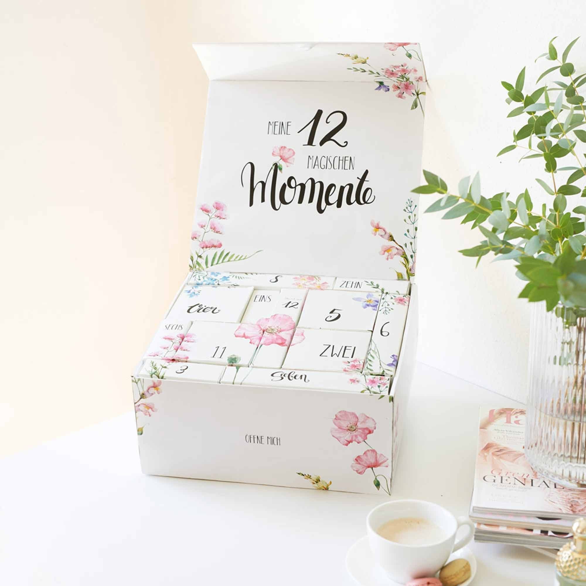 melovely Countdown Календари Mami-Countdown-Kalender, 12 Geschenke für Schwangere, Entspannung & Achtsamkeit, VERSCHENKEN