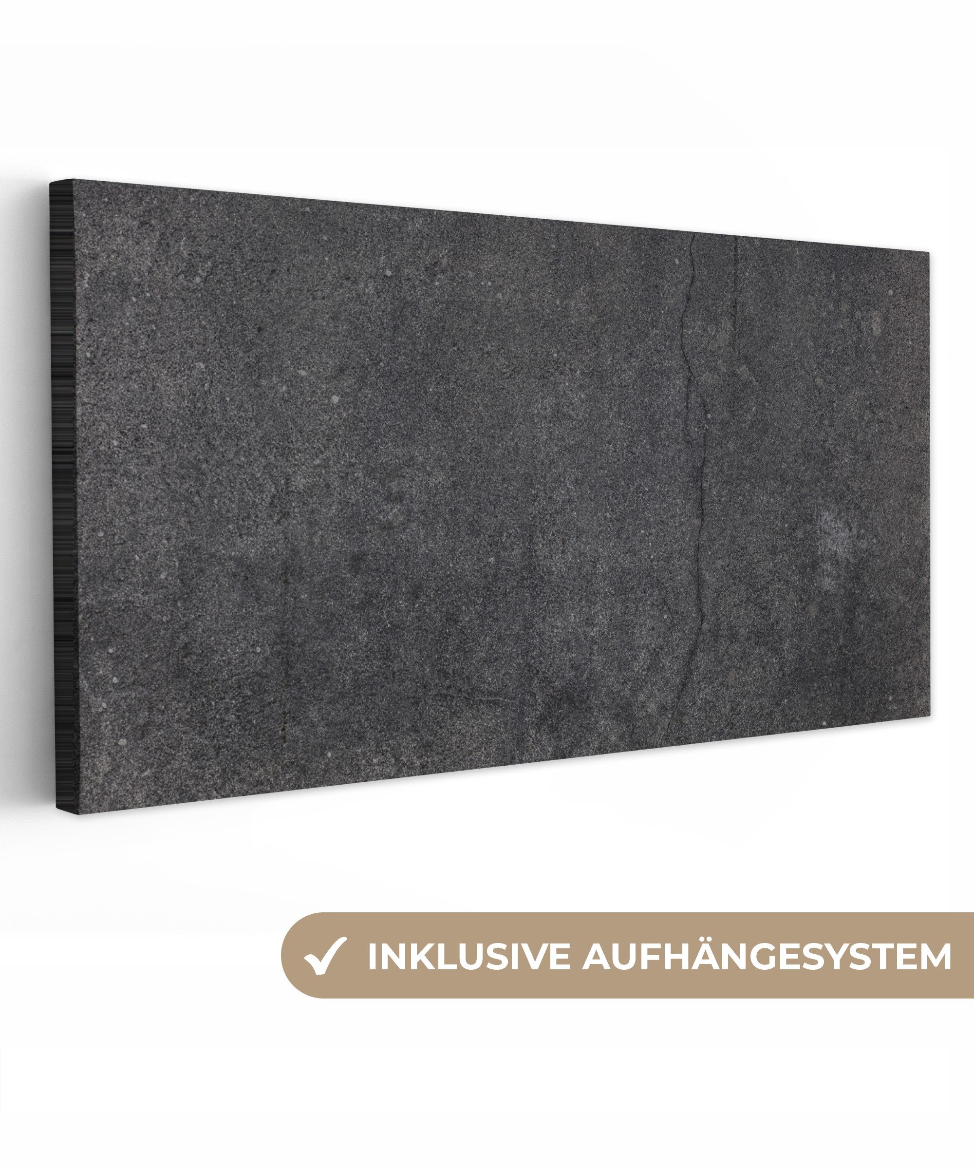 OneMillionCanvasses® Leinwandbild Panorama Beton - Schwarz günstig online kaufen