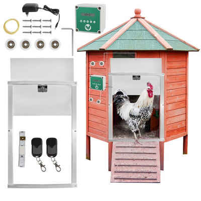 Randaco Hühnerstall Hühnerklappe 30x30cm, Automatische Hühnerstall mit Lichtsensor