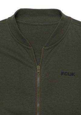 FCUK Sweatjacke (1-tlg) mit Kragen und durchgehenden Reißverschluss