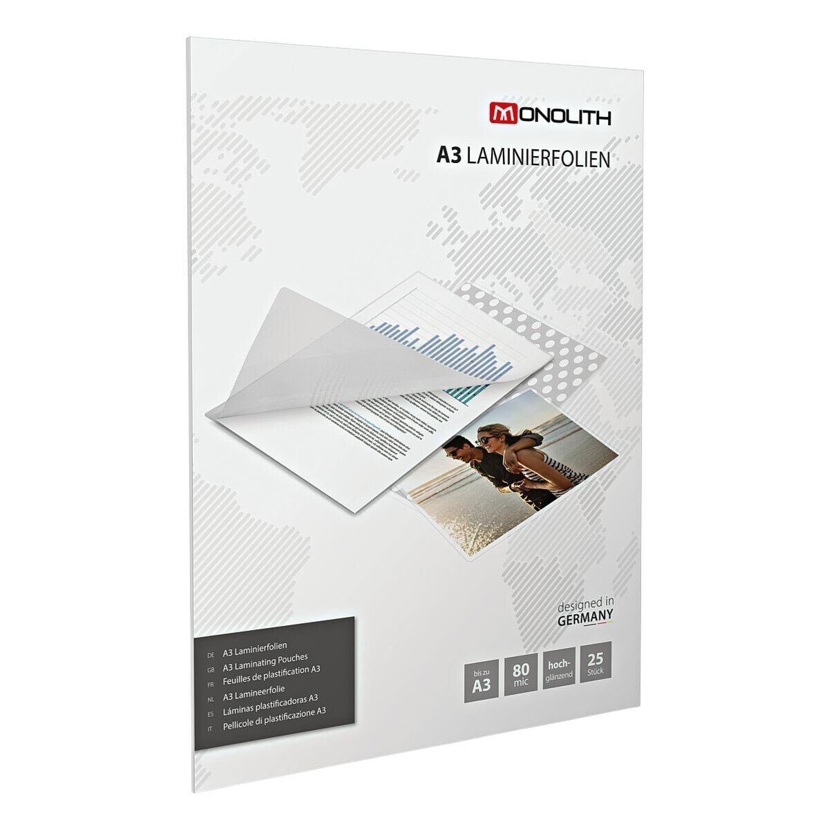MONOLITH Laminierfolie 81M0380003, A3 80 mic glänzend