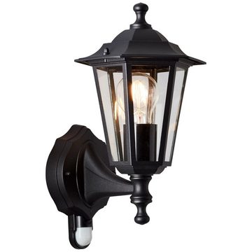 Brilliant LED Außen-Wandleuchte Carleen, Bewegungsmelder, Lampe, Carleen Außenwandleuchte Bewegungsmelder schwarz, 1x A60, E27