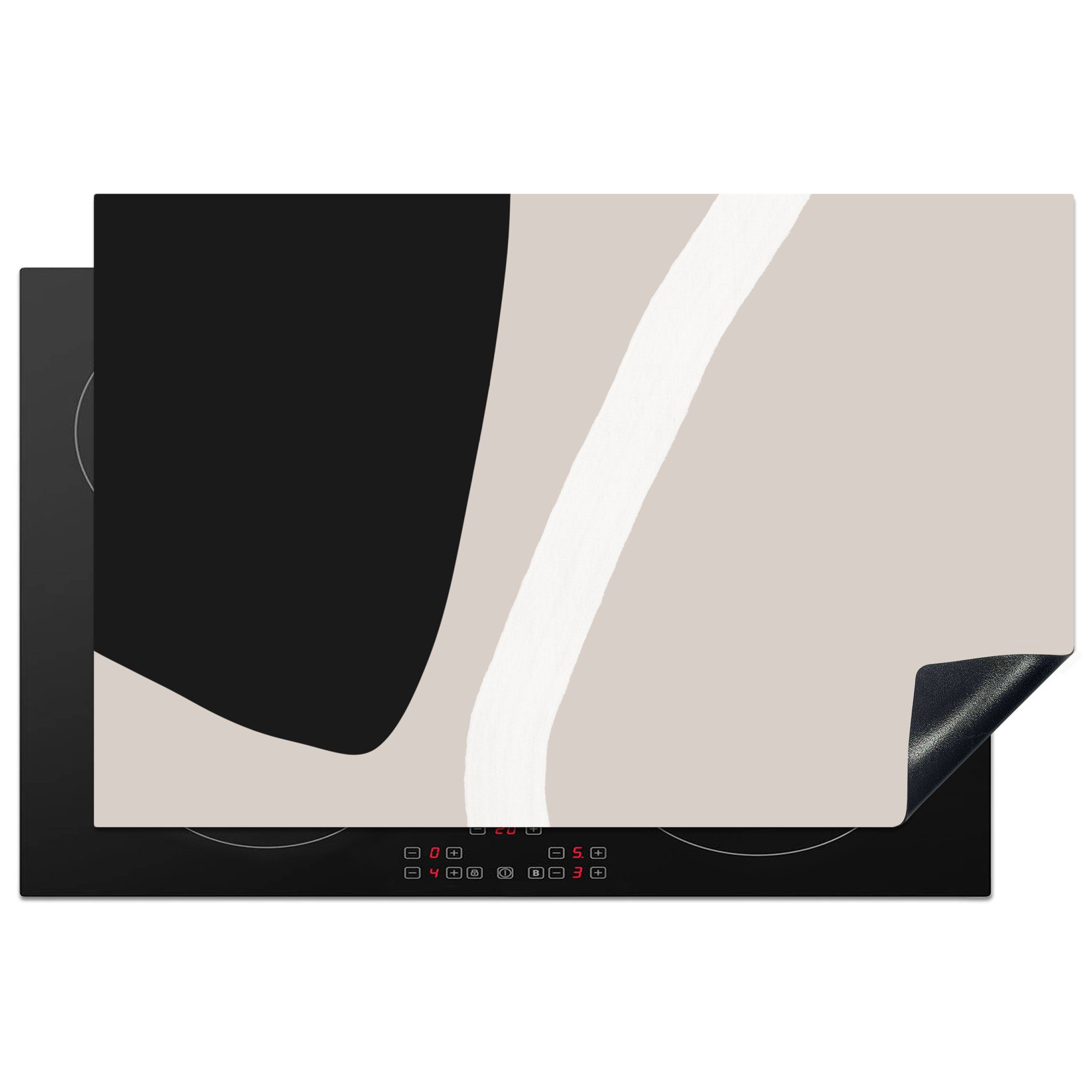 MuchoWow Herdblende-/Abdeckplatte Pastell - Minimalismus - Formen, Vinyl, (1 tlg), 81x52 cm, Induktionskochfeld Schutz für die küche, Ceranfeldabdeckung