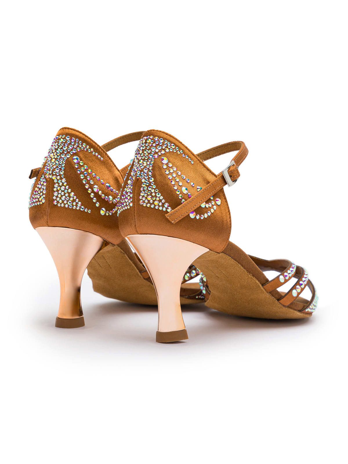 Dancing Queens Sparkle Shine Tanzschuhe Satin - Absatz 7.0 cm flare Sandalette Tanzschuh 7 cm Absatz: Salsa, Bachata, Kizomba, Zumba