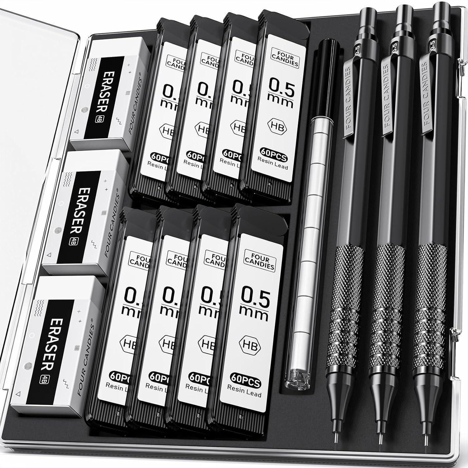 Four Candies Druckbleistift Druckbleistift-Set 0,5 mm mit Etui, 480 Stück