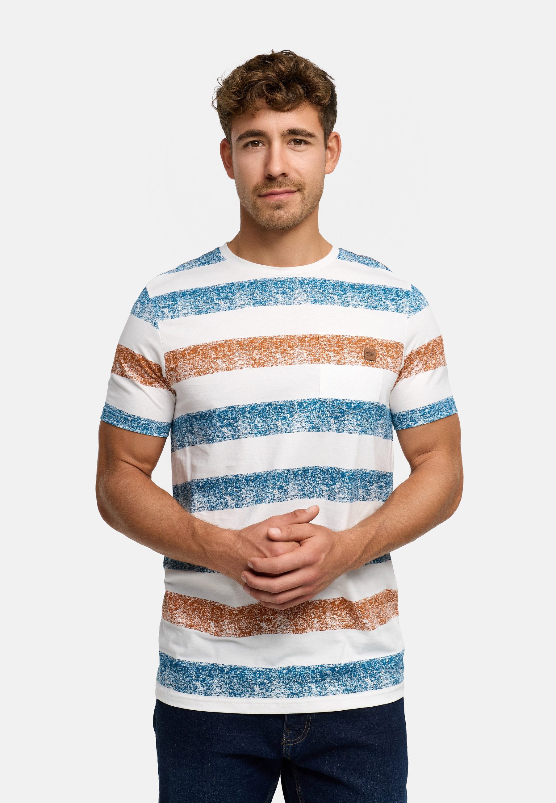 INDICODE T-Shirt INTamka Lässiges Shirt mit Streifen