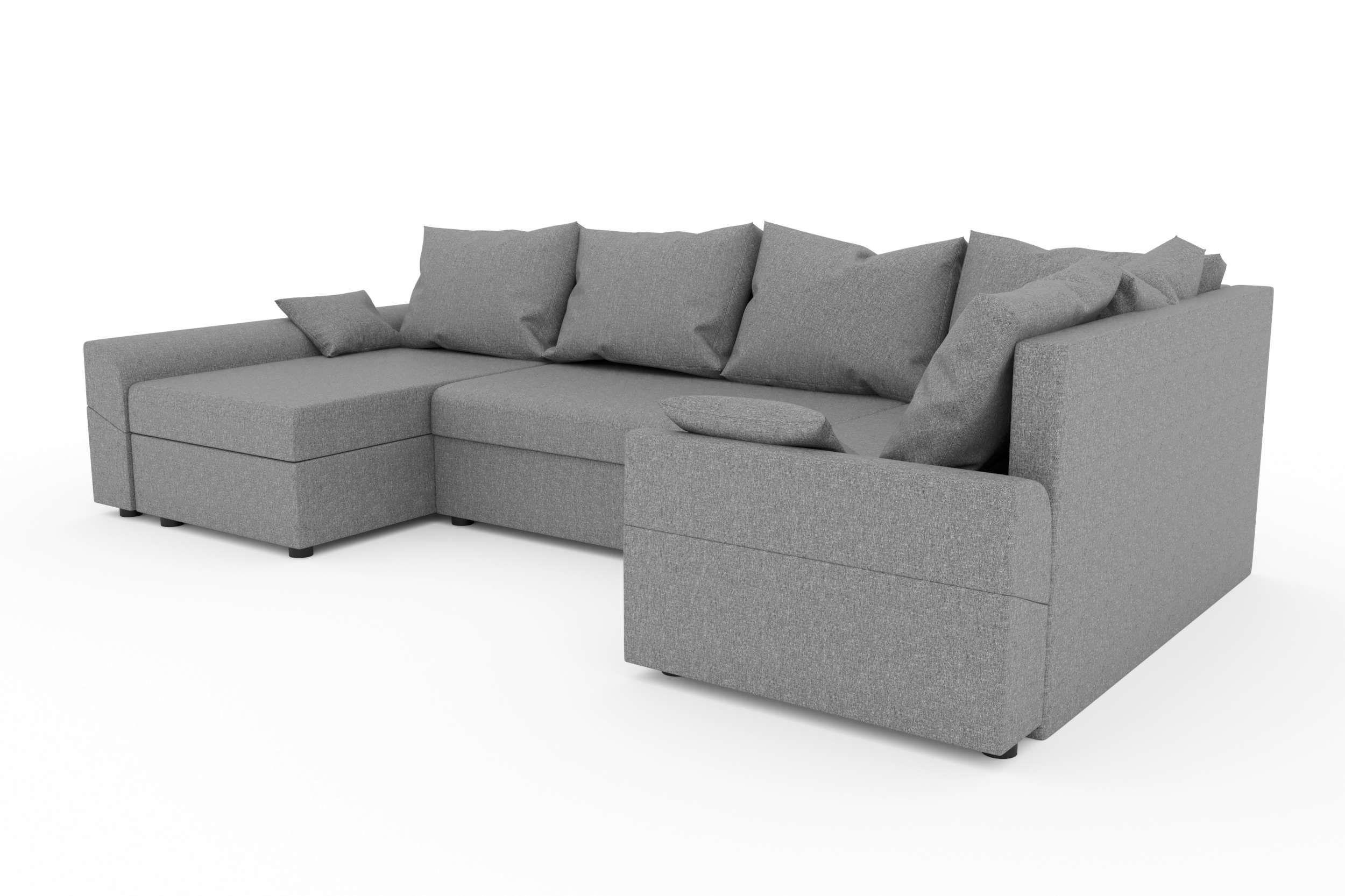 Bailey, Bettfunktion, mit Design Stylefy Bettkasten, Modern Wohnlandschaft Sofa, U-Form, Sitzkomfort, mit Eckcouch,