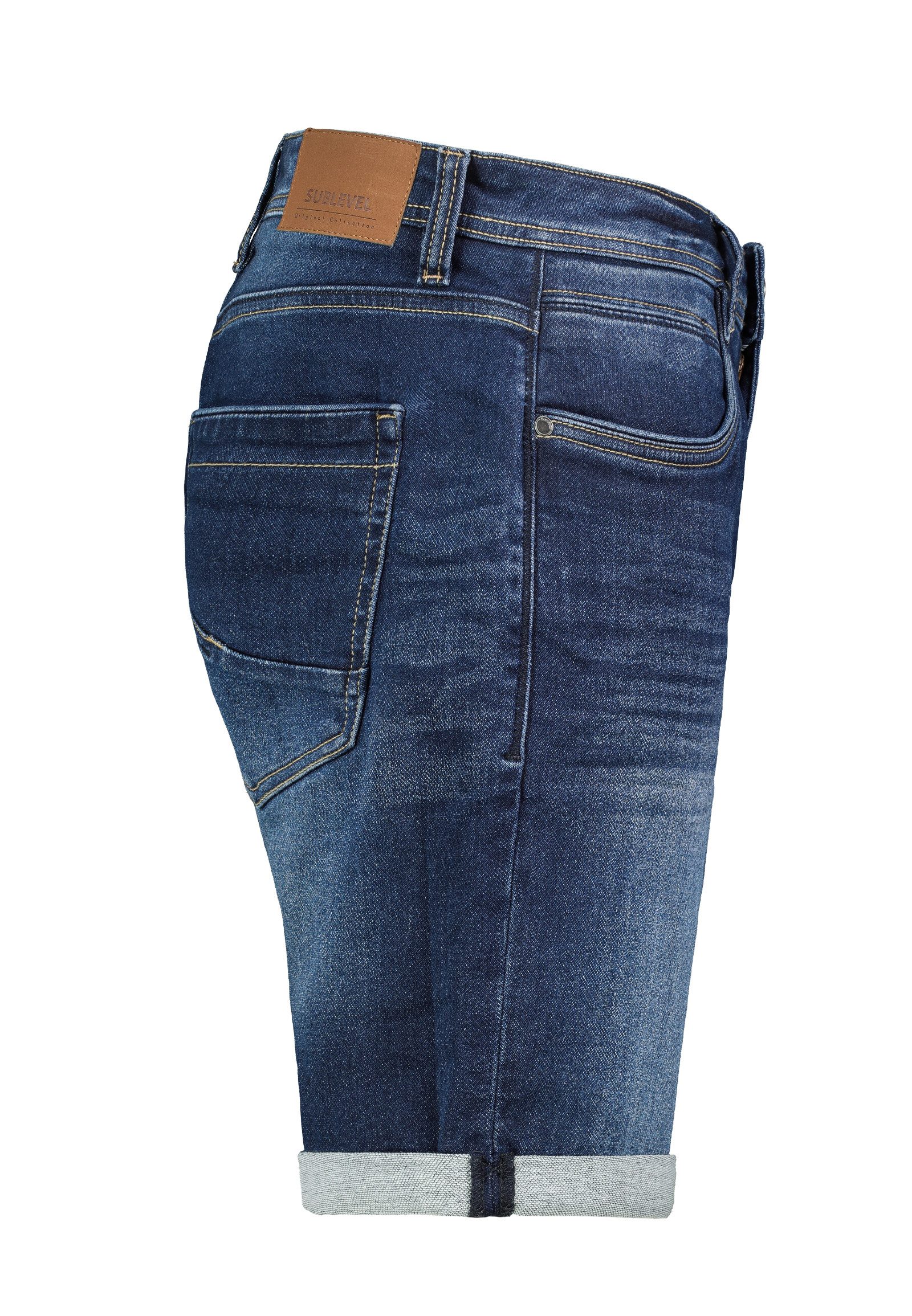 SUBLEVEL Jeansshorts im Used-Look mit umgeschlagenem günstig online kaufen