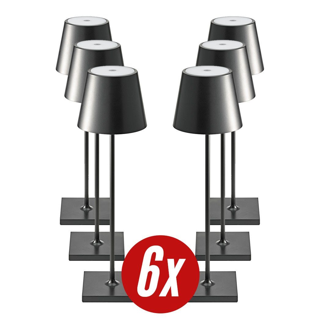SIGOR LED Tischleuchte »NUINDIE - 6 schwarze LED Akku-Tischlampen Indoor &  Outdoor, dimmbar und aufladbar mit Easy-Connect, 9h Leuchtdauer« online  kaufen | OTTO