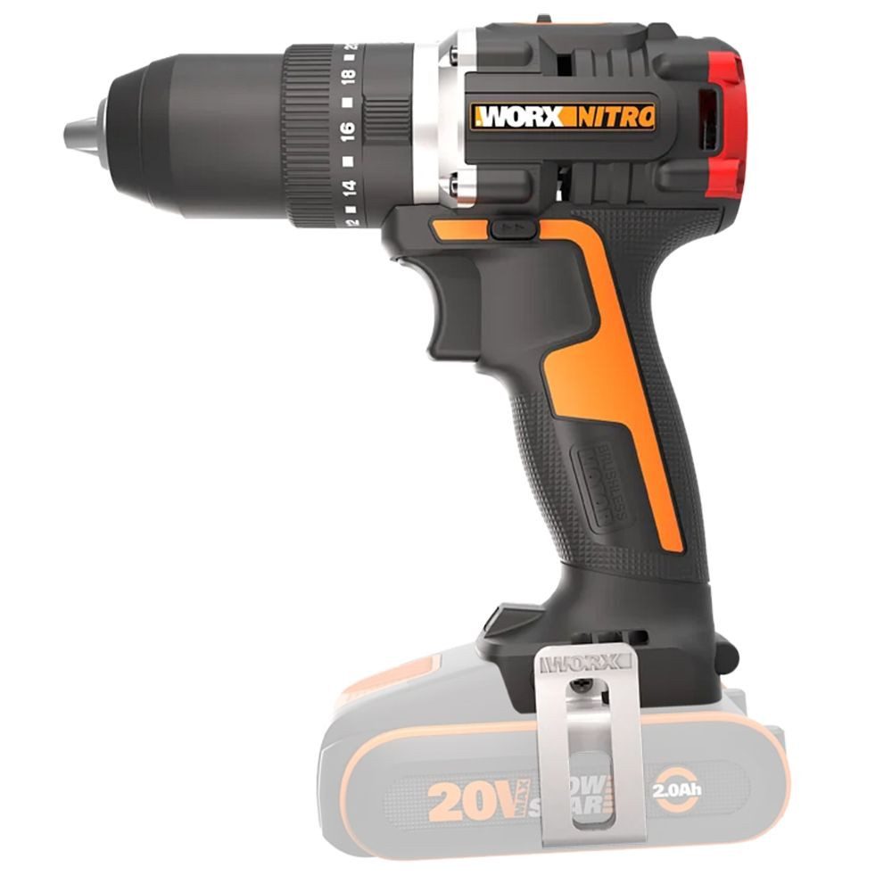 Worx Akku-Bohrmaschine Worx Akku-Schlagbohrschrauber Nitro Bürstenlos WX355.9 ohne Akku und