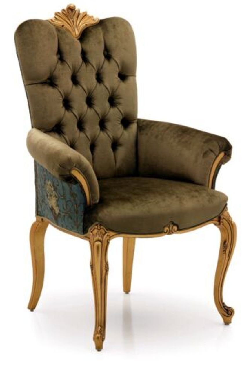 JVmoebel Chesterfield-Sessel, Stuhl mit Armlehne Esszimmerstuhl Holz Esszimmer Stühle Design Sessel