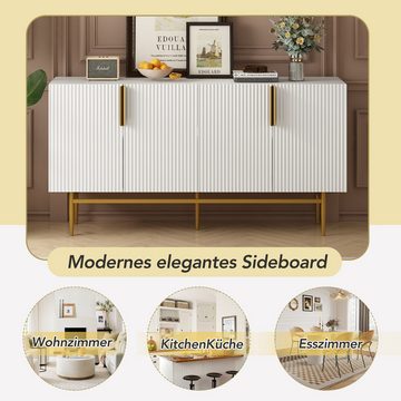 Powerwill Sideboard Anricht mit 4 Türen Buffetschrank (Modernes, elegantes Sideboard, 1 St., 152,5*40,5*80cm), für Esszimmer, Wohnzimmer, Schlafzimmer