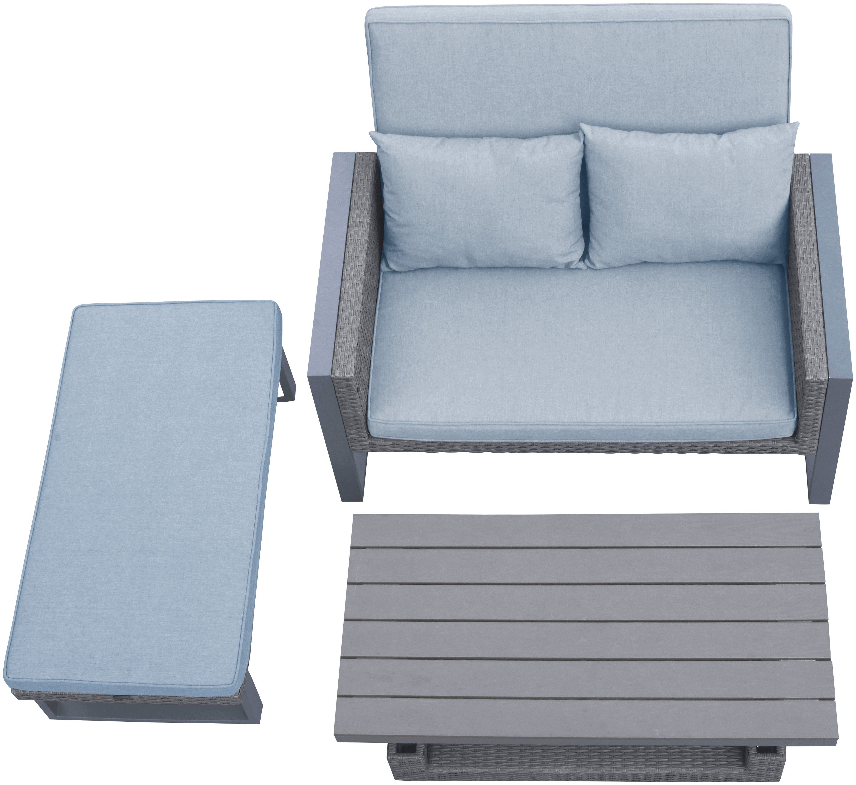 Tisch (Set, Gartenlounge-Set Cremona, KONIFERA 8-tlg), höhenverstellbarer