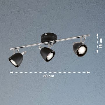 etc-shop LED Deckenleuchte, Leuchtmittel inklusive, Warmweiß, Deckenstrahler schwenkbar LED Deckenleuchte Spots schwarz