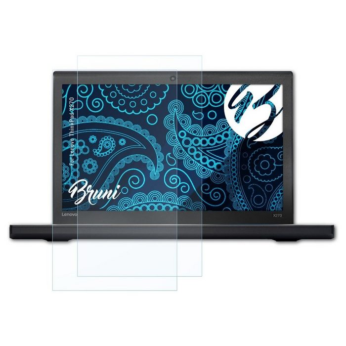 Bruni Schutzfolie Glasklare Displayschutzfolie für ThinkPad X270 (2 Folien) praktisch unsichtbar