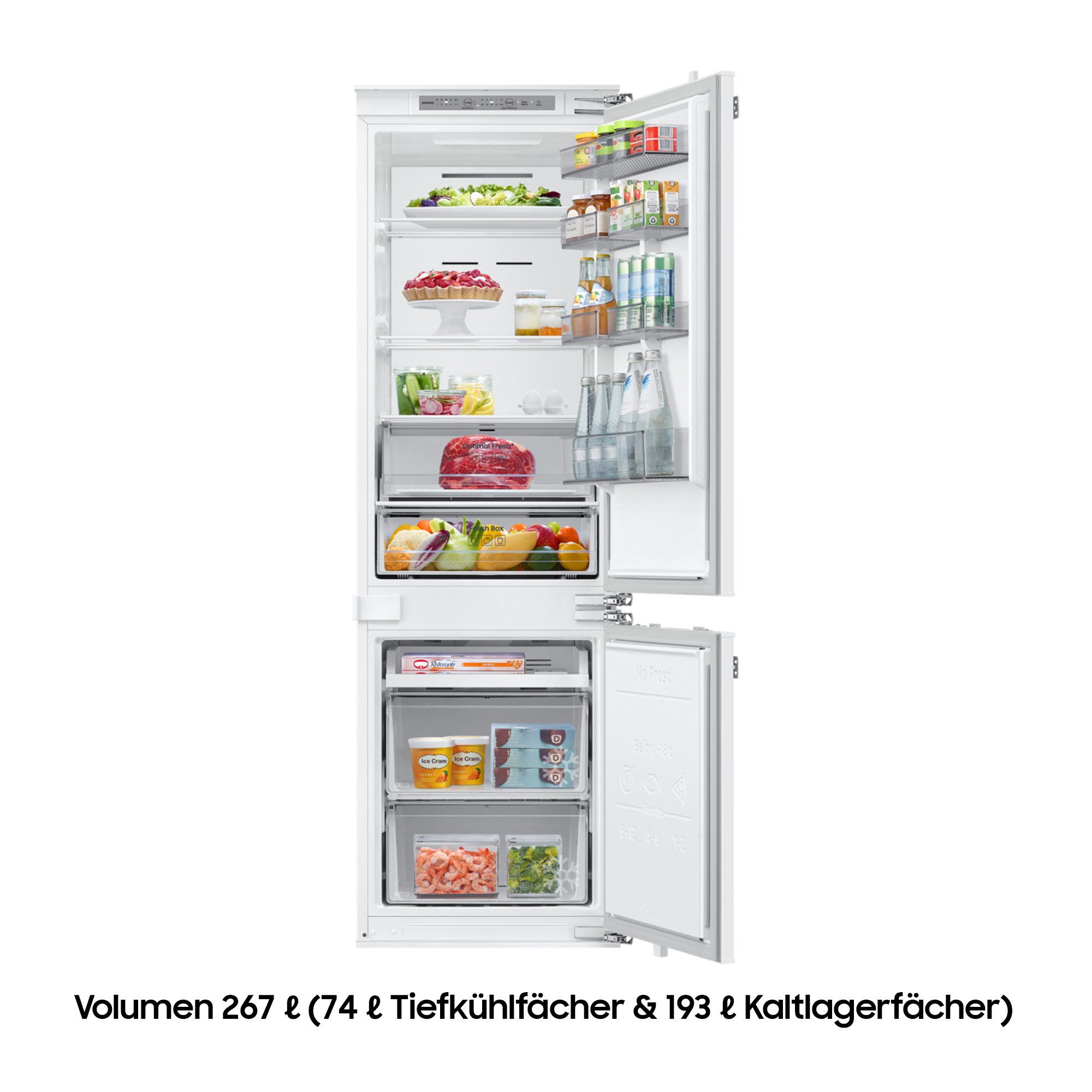 Samsung Einbaukühlgefrierkombination BRB6000 BRB70F26DEF0, 177,5 cm hoch, 54 cm breit, WiFi‑fähig und Sprachsteuerung