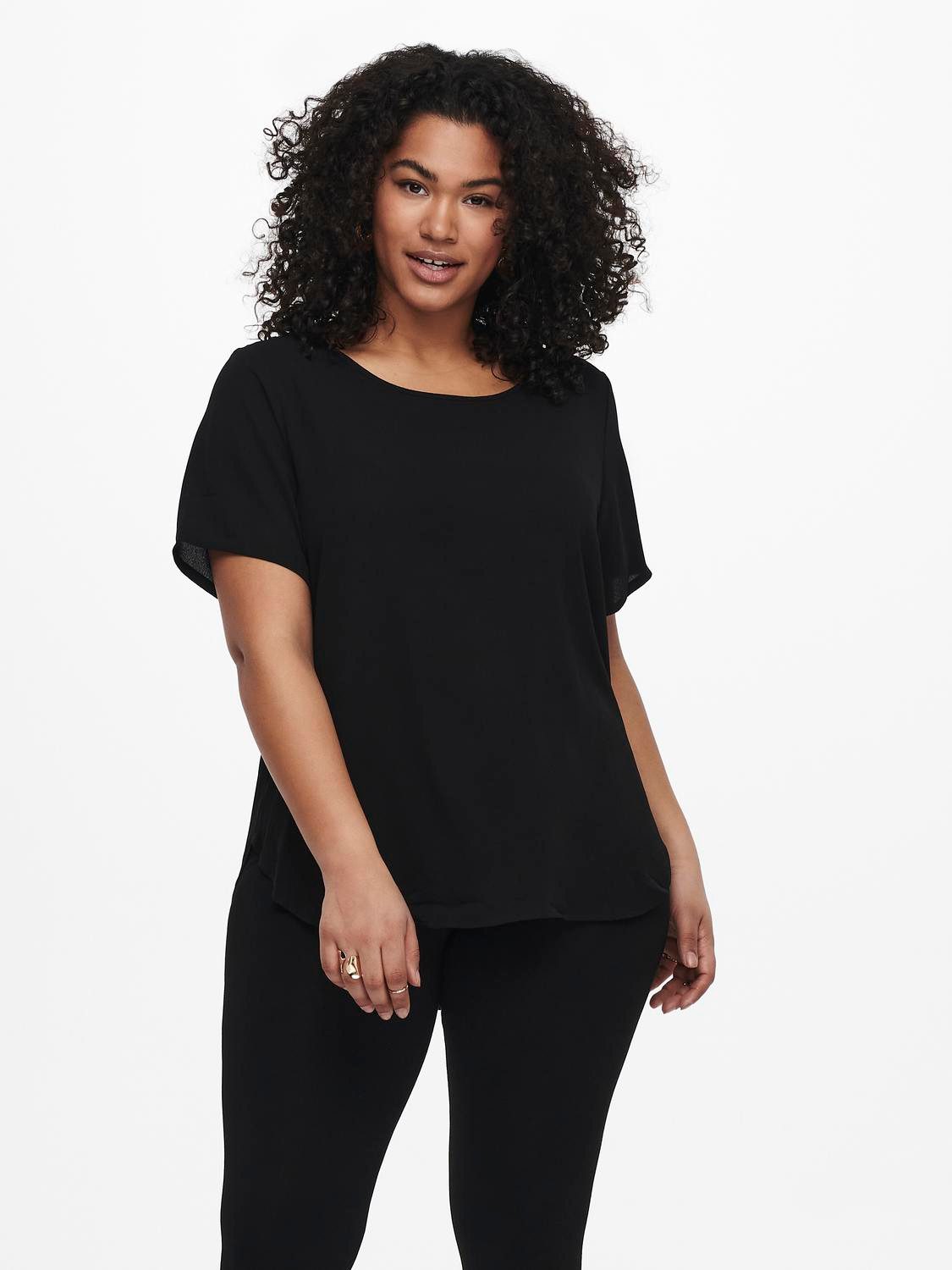 ONLY CARMAKOMA Shirtbluse CARVICA SS TOP WVN NOOS Materialmix, regular fit günstig online kaufen