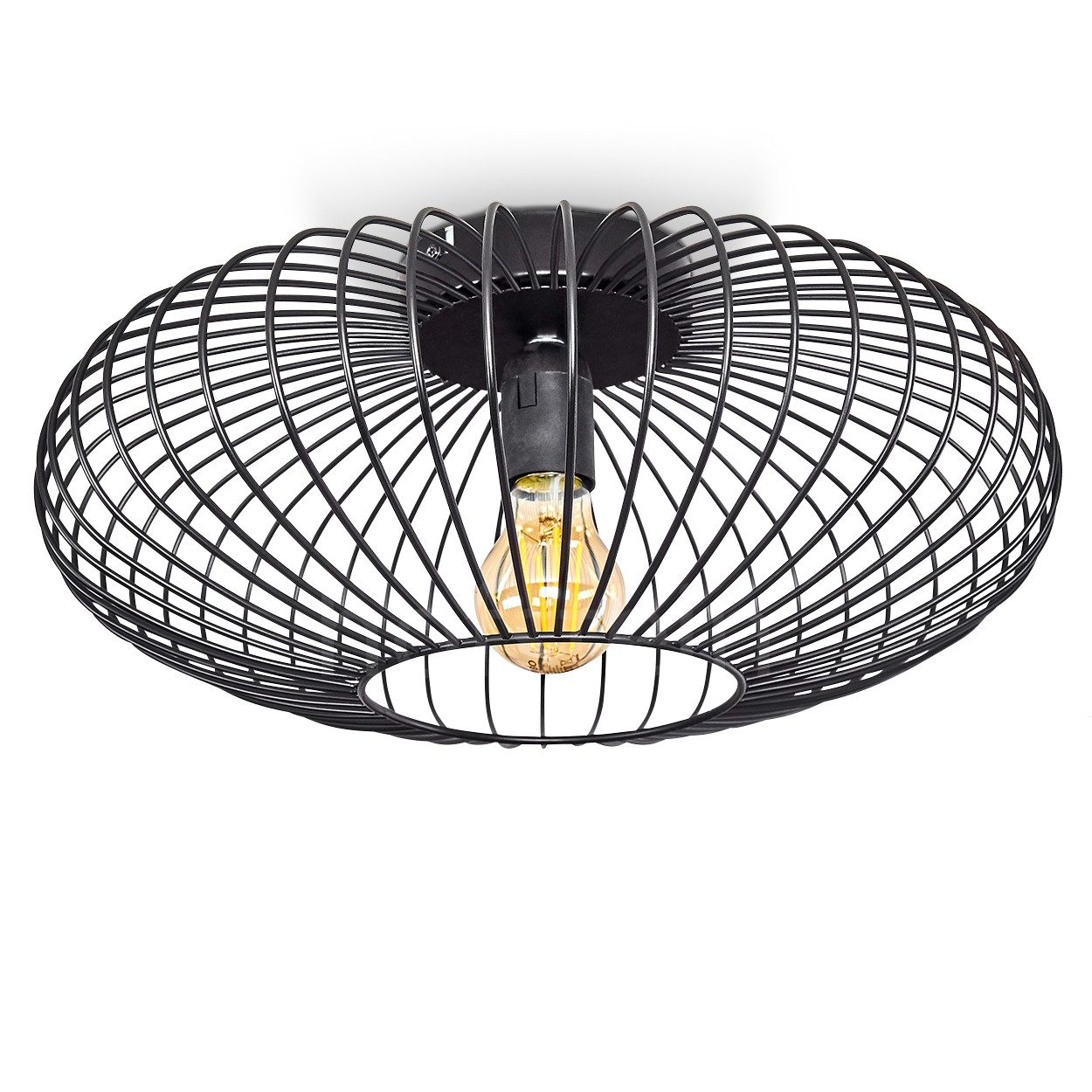 hofstein Deckenleuchte »Pieris« Deckenlampe aus Metall in Schwarz, ohne Leu günstig online kaufen