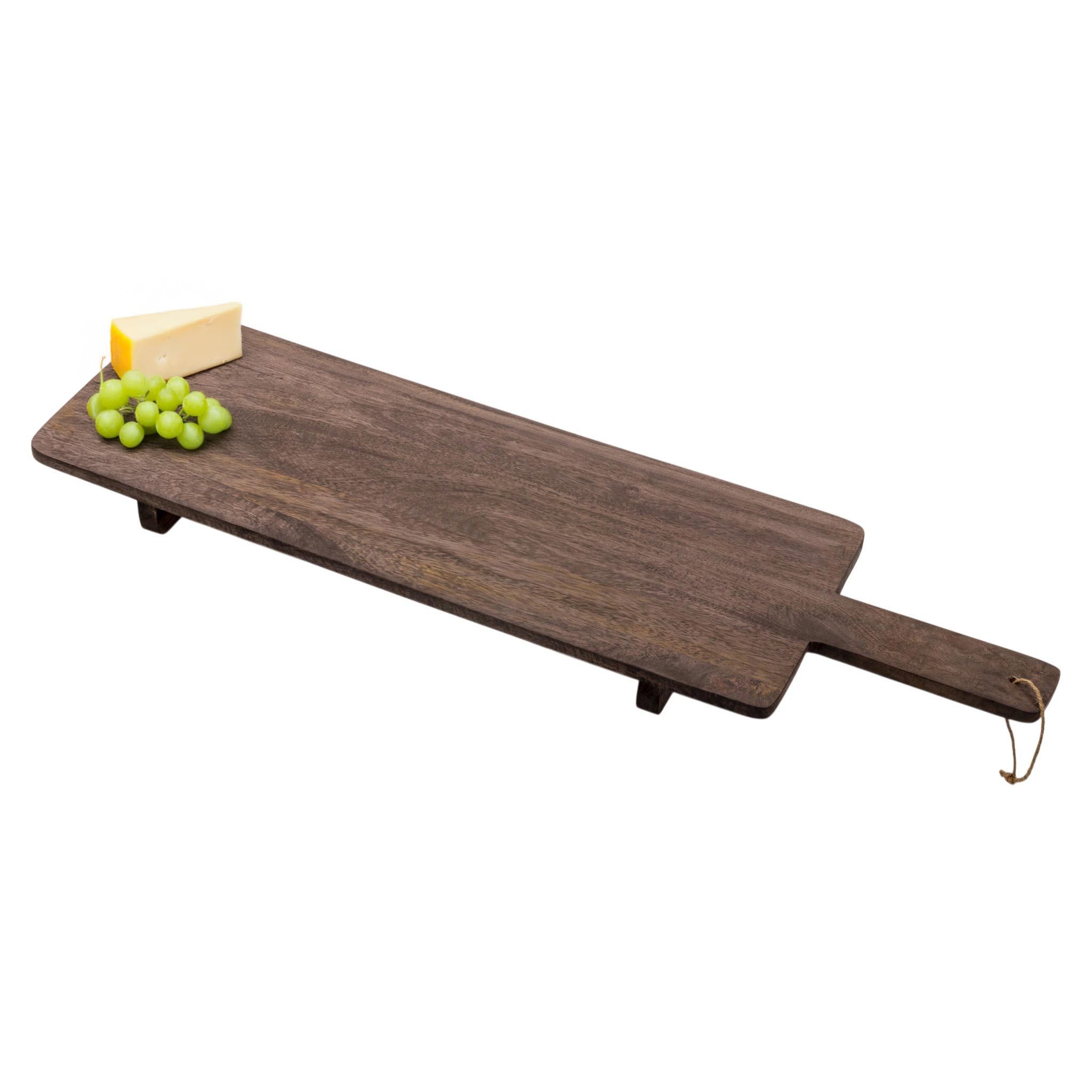 Spetebo Servierbrett XXL Mango Servierbrett braun lebensmittelecht - 100 x 29 cm, Mangoholz, (Anzahl, 1-St., Stück), Mit praktischen Tragegriff