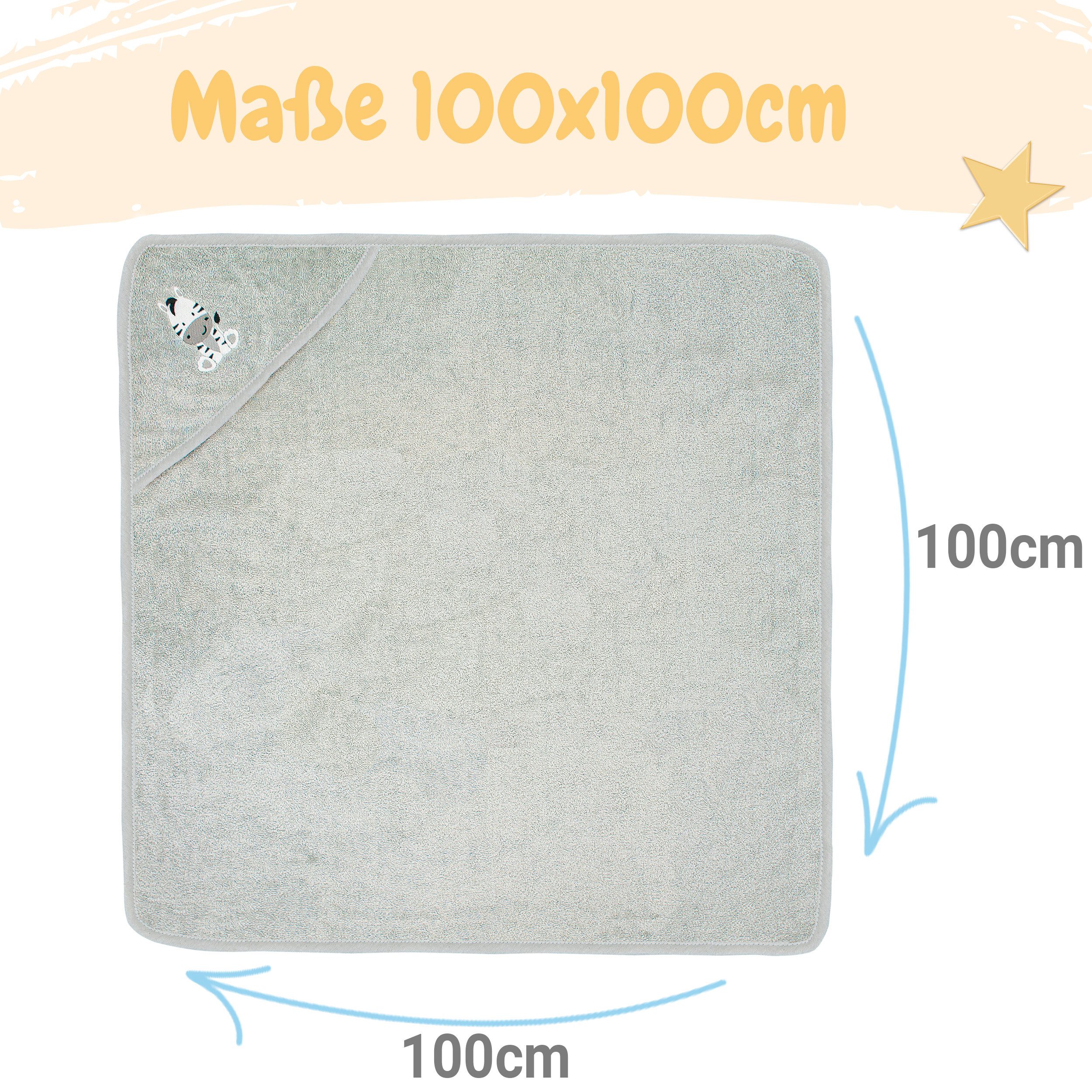 Babykajo Kapuzenhandtuch 80x80 - 100x100 cm, günstig online kaufen