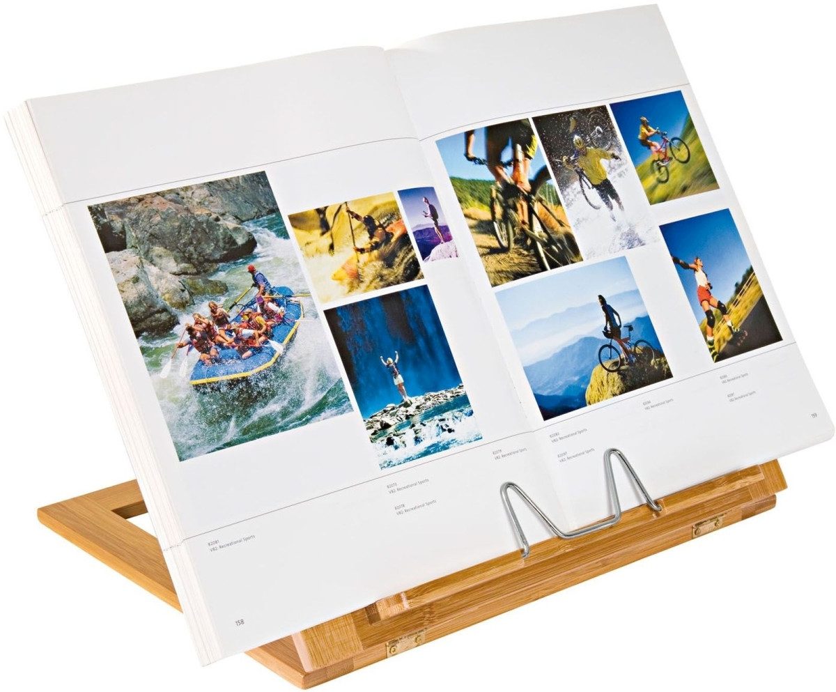 WEDO Konzepthalter Buchständer Holz Bambus groß braun